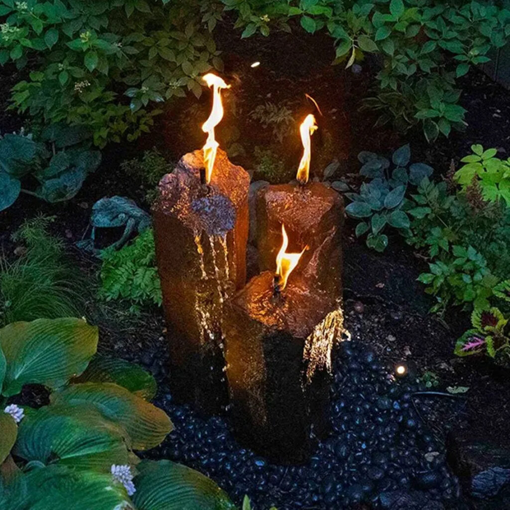 Aquascape Basalt Stone Column Fire Fountain